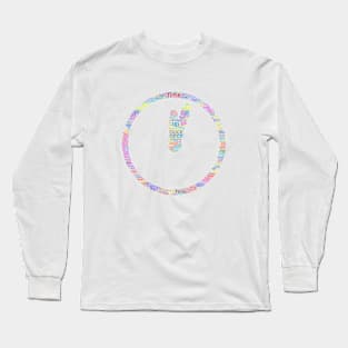 Time Clock Silhouette Shape Text Word Cloud Long Sleeve T-Shirt